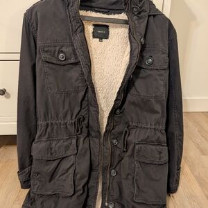 Aritzia Talula Black Jacket with Fur Lining